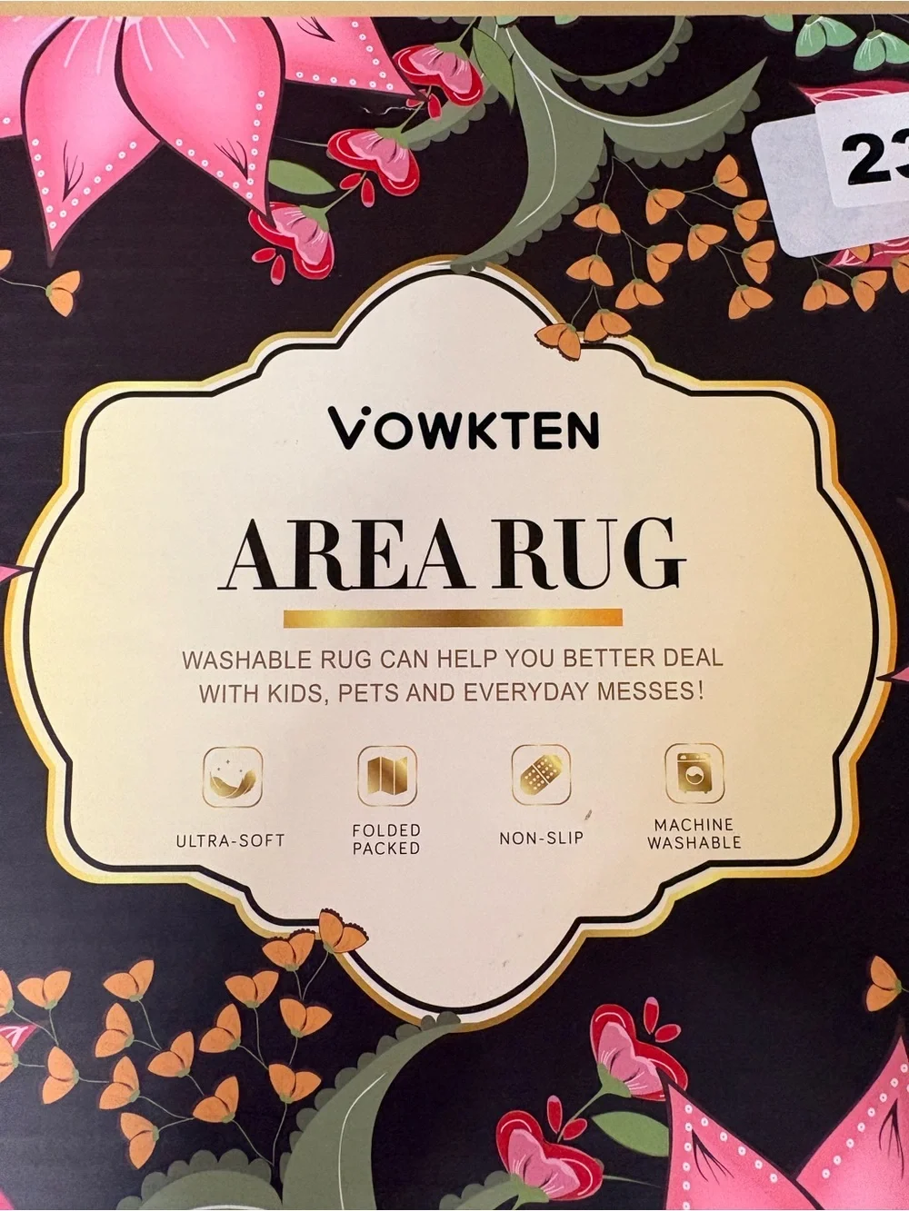 Area Rug 2’x3’ - Washable Decorative Accent Rug Soft Cute Print Multicolor